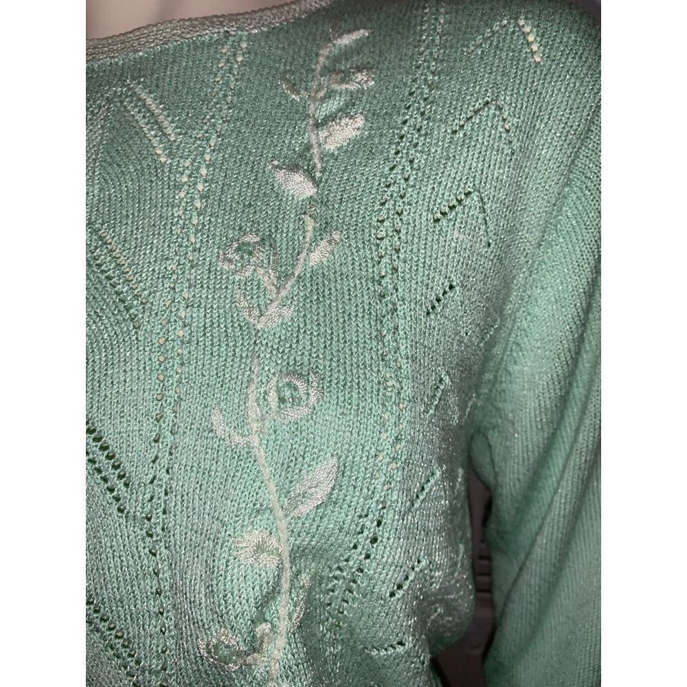 Vintage Pastel Embroidered Knit Sweater Large‎ - Picture 5 of 16